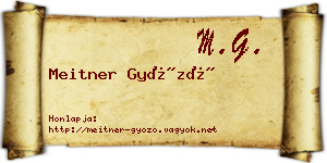 Meitner Győző névjegykártya
